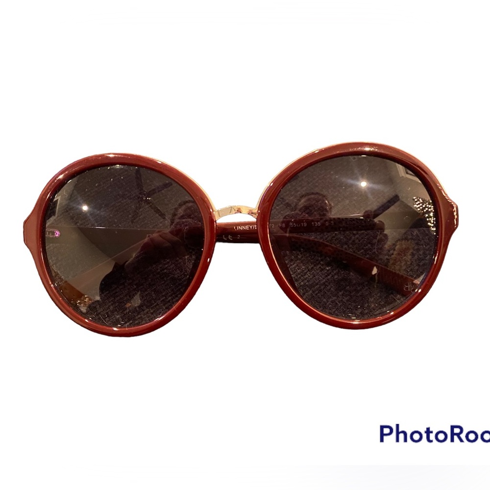 Banana Republic Maroon Round Sunglasses